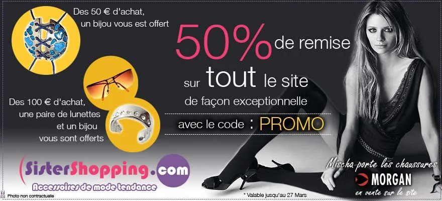 réalisation banniere mode et pret à porter femme Sistershopping, Pub Web