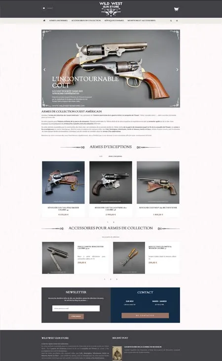 site ecommerce prestashop wild west gun store Paris site ecommerce prestashop wild west gun store Paris