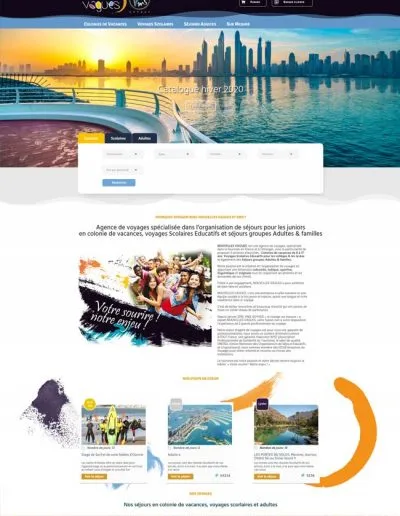 Réalisation d'un site vitrine Nouvelles Vagues VMS Voyages
