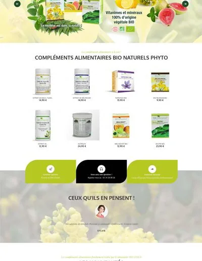 Réalisation site vitrine de vente en ligne Phytosud