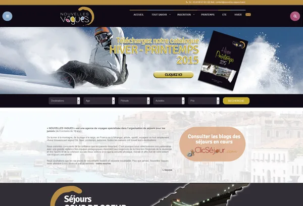 Site internet Nouvelles Vagues avant refonte