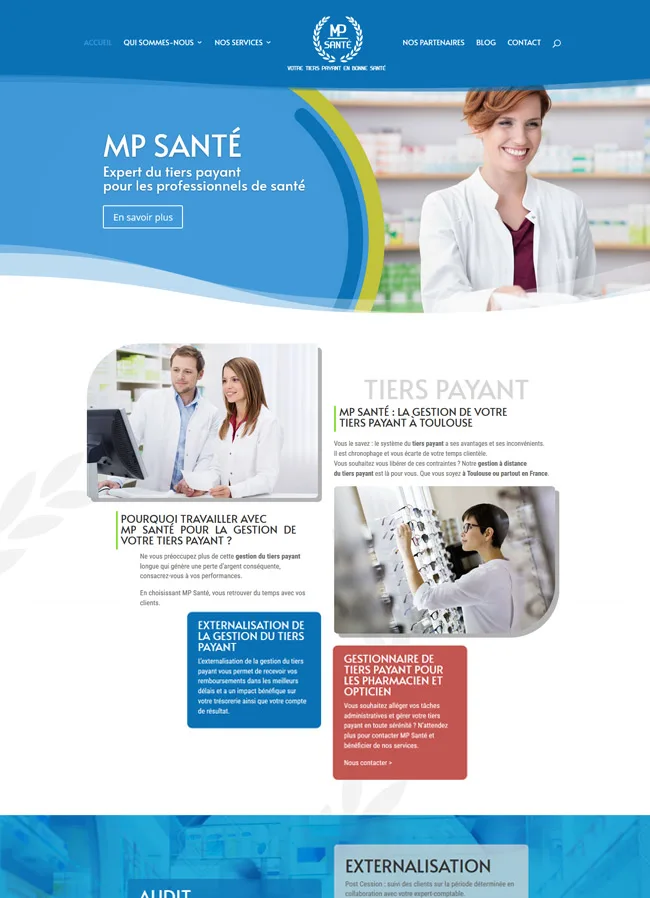 Creation site internet vitrine WordPress toulouse Mp Santé