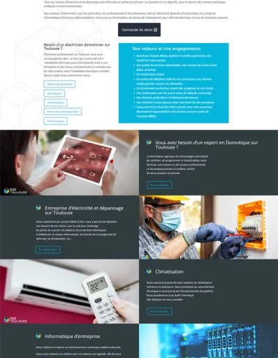 site vitrine wordpress artisan electricien domotique sie toulouse