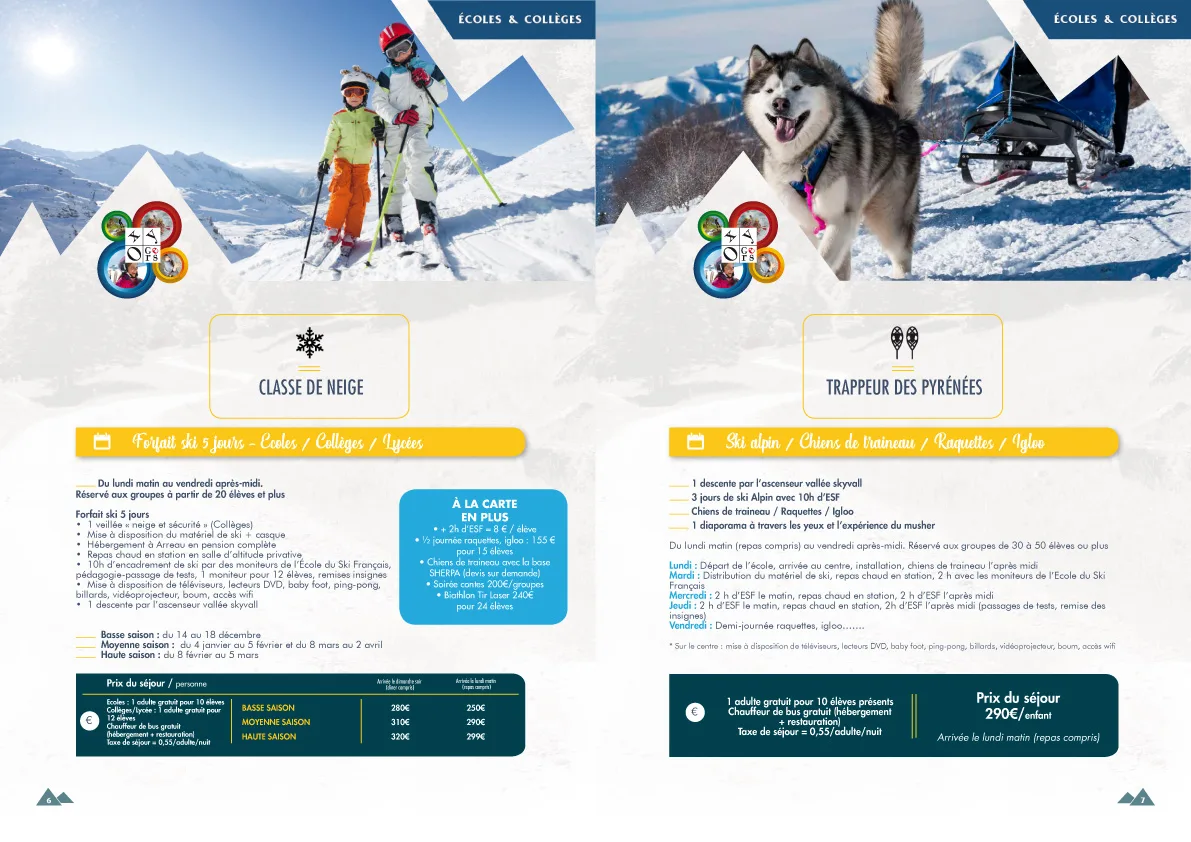 graphiste PAO Plaquette centre de vacances