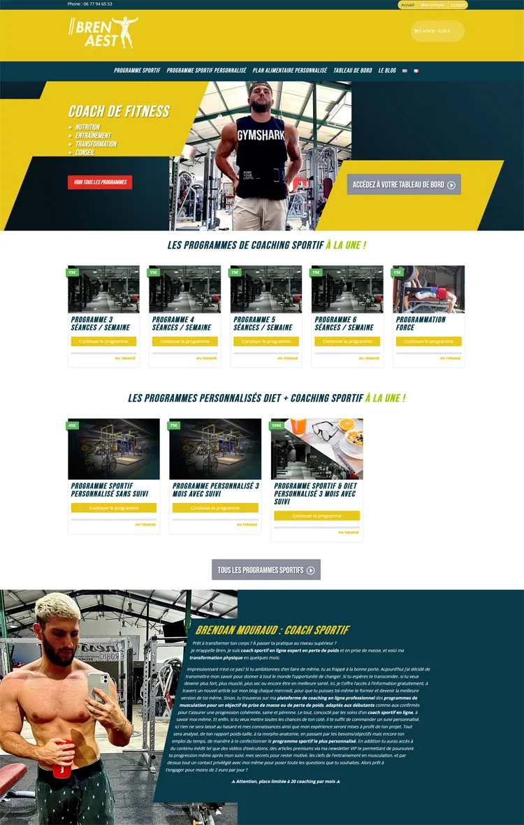 creation site vitrine elearning coaching sportif