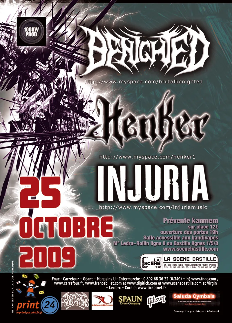 affiche concert benighted henker injuria