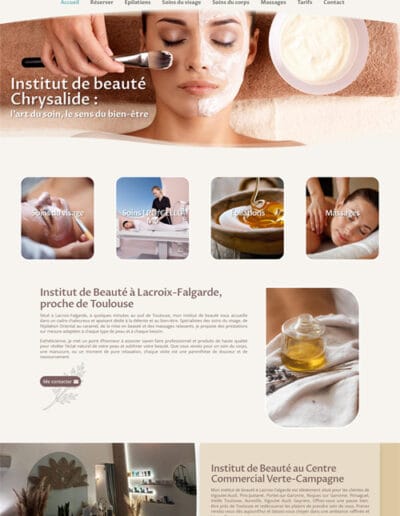 site wordpress chrysalide institut de beauté Toulouse