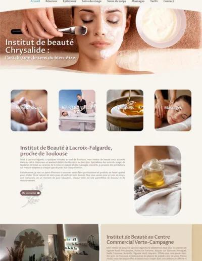 site wordpress chrysalide institut de beauté Toulouse